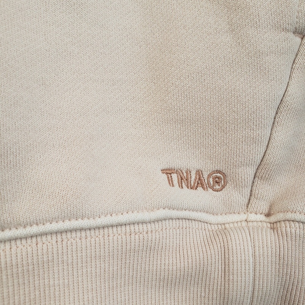 Aritzia Tna Cozy Fleece Size 1 Small Boyfriend Crew Sweatshirt Pale Pink Slouchy - Picture 2 of 9